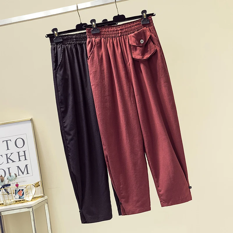 Женские свободные брюки с завышенной талией черные повседневные в винтажном