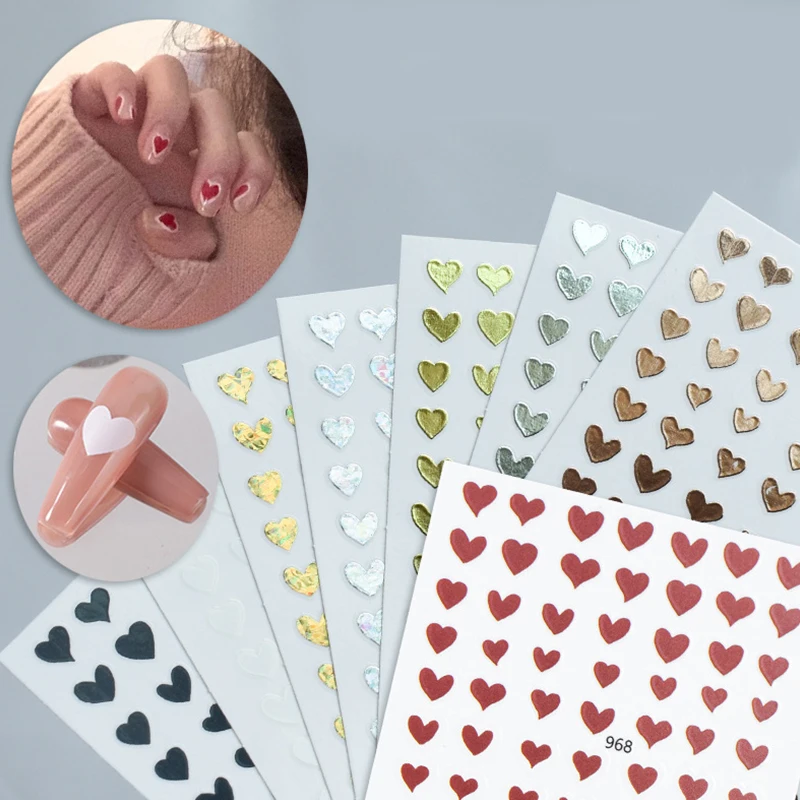 

Love Heart 3D Nail Stickers DIY Art Nail Slider Manicure 3D DIY Decal Nails Design Adhesive Wraps Tip Decoration
