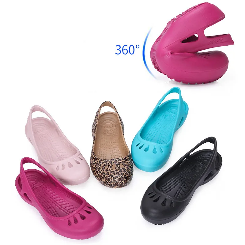 

Women Sandals Home Jelly Garden Shoes Summer Non-slip Flat Waterproof Women Hole Shoes Doctors Nurses Clogs Female Nursing Shoes