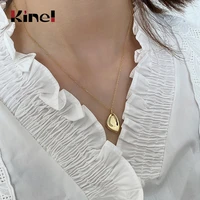 kinel 925 sterling silver necklace ins simple geometric flat 18k gold clavicle chain silver 925 pendant necklace korea jewelry