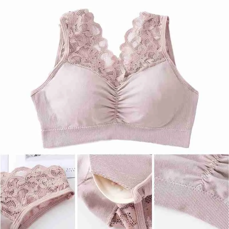 

Fashion Women Lace Sexy Bras Elastic Breathable Sports Underwear Lace Strap Bra Seamless Lace Sexy Sports Bra Athletic Underwear