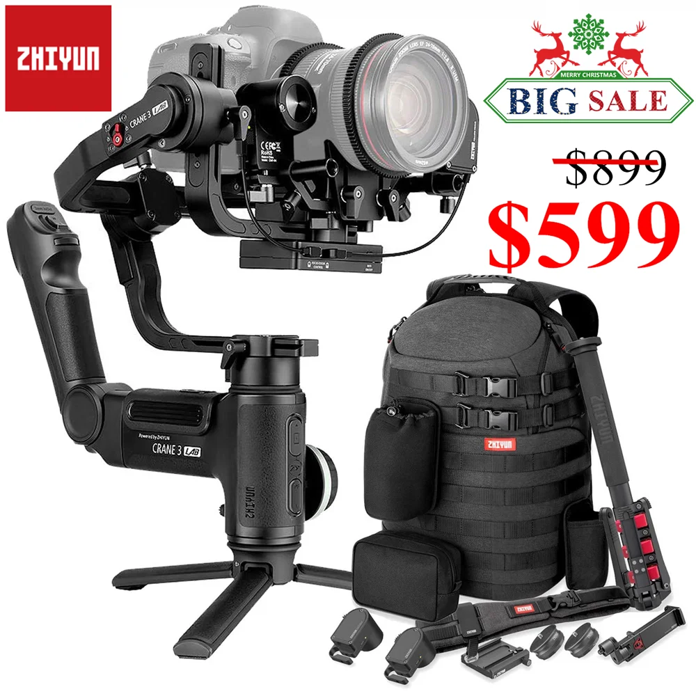ZHIYUN Crane 3 LAB 3-осевой беспроводной FHD Стабилизатор камеры передачи изображения для sony A7M3 A7R3, Canon 1DX II 6D, Nikon D850 DSLR