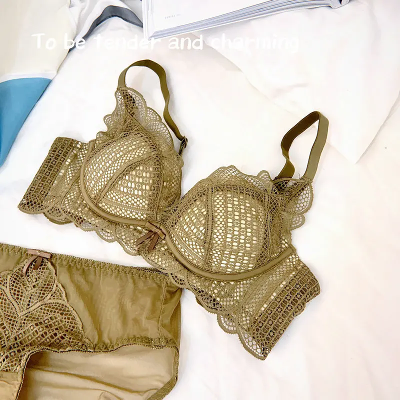 

New Comfortable Lace Sexy Little Chest Gathered Underwear Thickening Non-steel Ring Adjustment