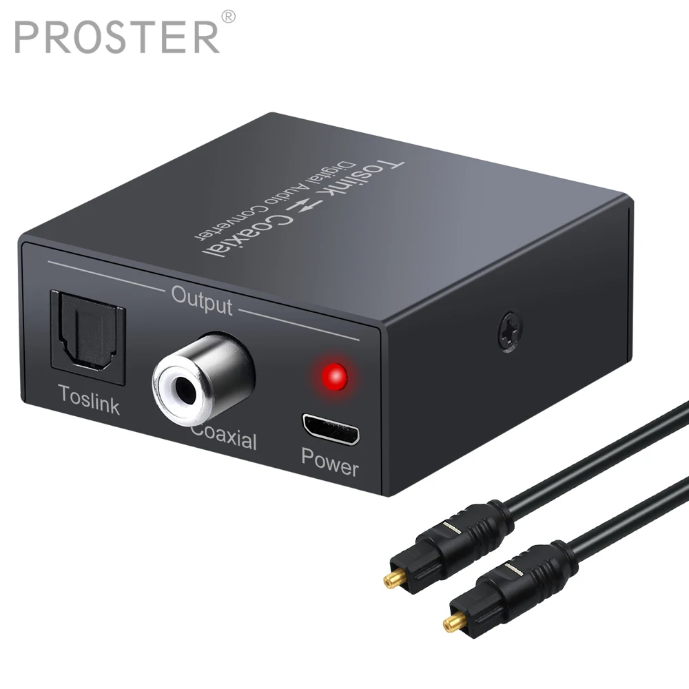 Proster Optical SPDIF Toslink to Coaxial Bi-derectional Swith Splitter converter 1mm Cable |