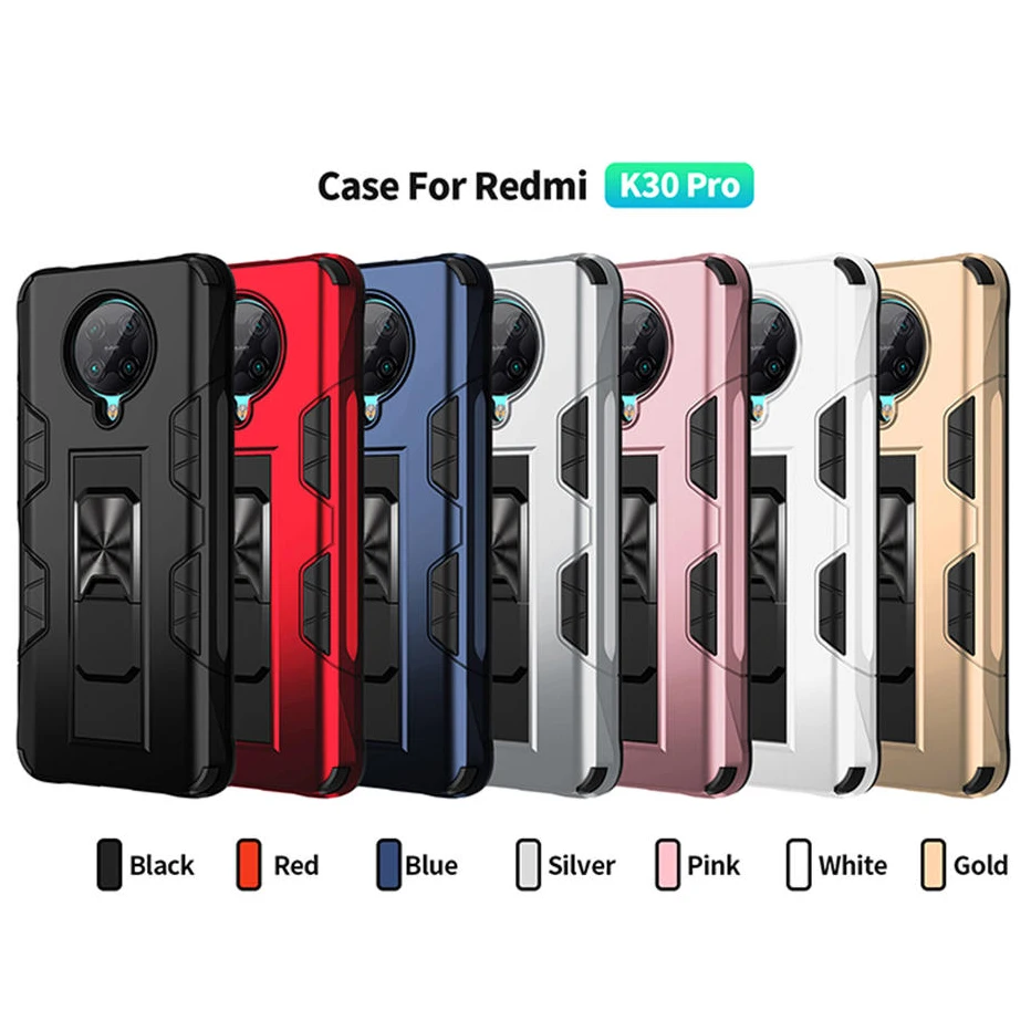 

For Case Xiaomi Pocophone F2 Pro Shockproof Armor Bumper Car Holder Silicone Cover for POCO F2 Pro Magnetic Back Coques