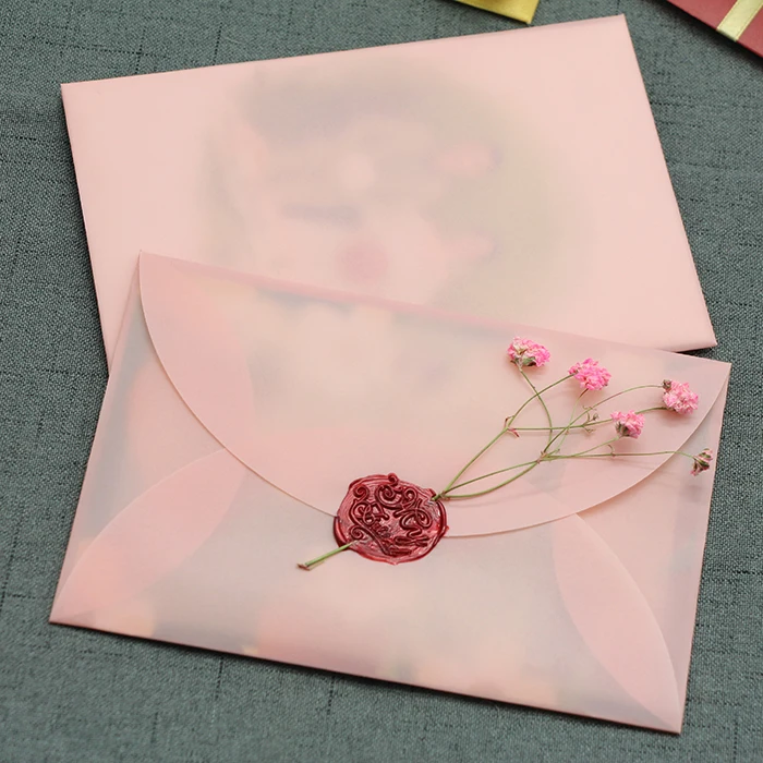 40 шт./упак. розовый ретро полу-прозрачный пакет &quotсделай сам&quot конверт серной