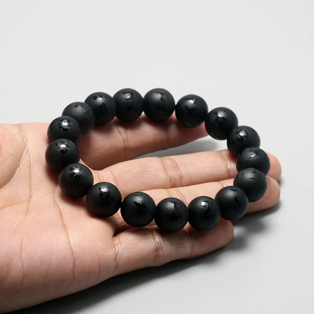 Браслеты с натуральным радужным обсидиановым камнем для мужчин и женщин