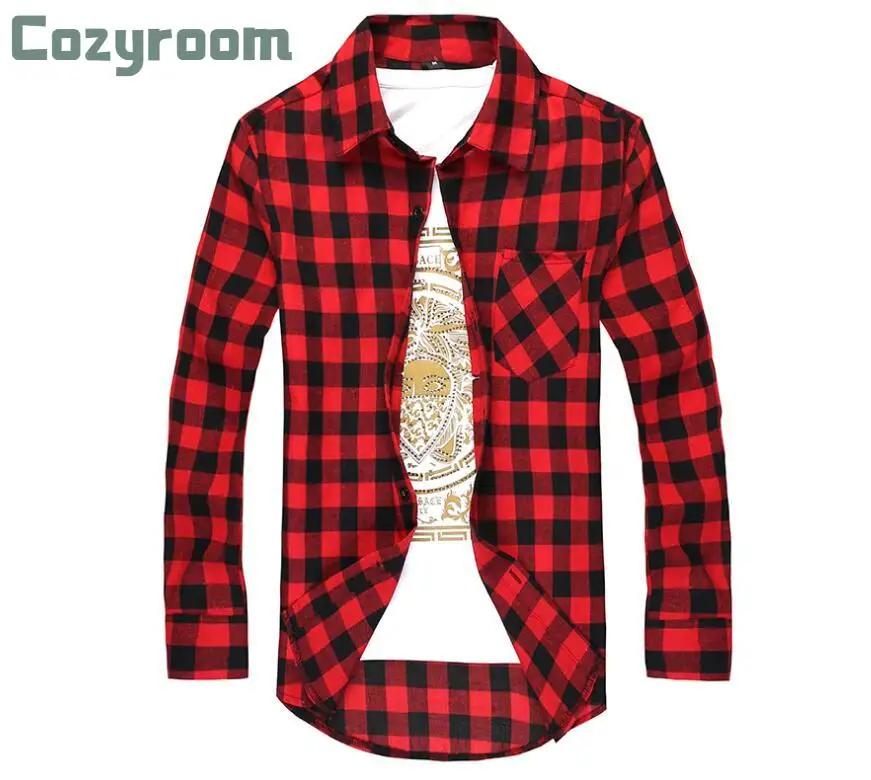 

Hot 2021 Men Flannel Plaid Shirt 100% Cotton Spring Autumn Casual Long Sleeve Shirts Soft Comfort Slim Brand male Clothes M-XXL