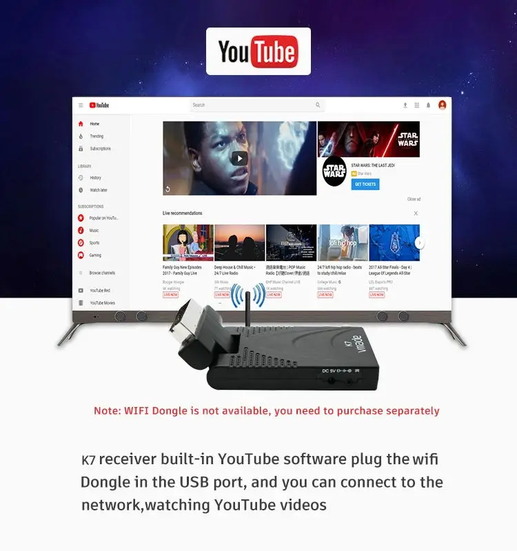 ТВ приставка DVB T2 цифровой ресивер HEVC/H.265 HD тюнер MPEG поддержка Youtube Испания Польша