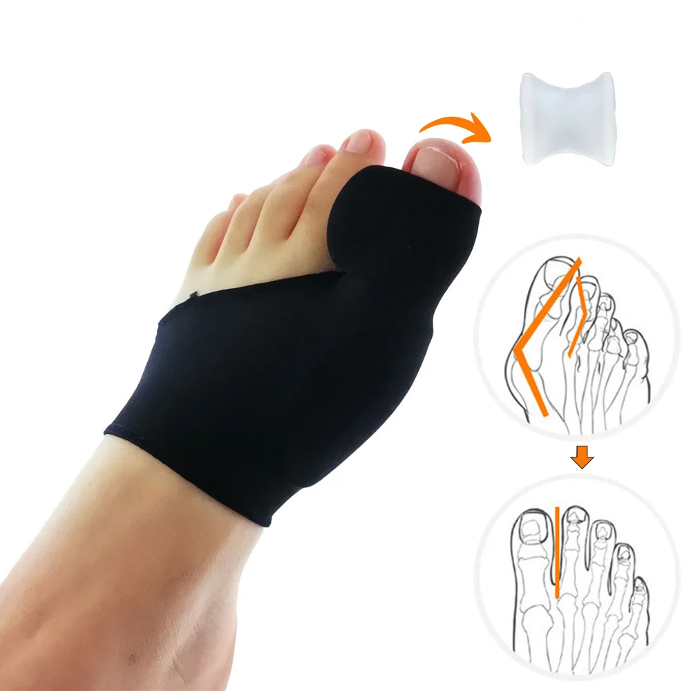 

1 Pair Bunion Corrector Gel Pad Stretch Nylon Hallux Valgus Protector Guard Toe Separator Orthopedic Protector New Hot