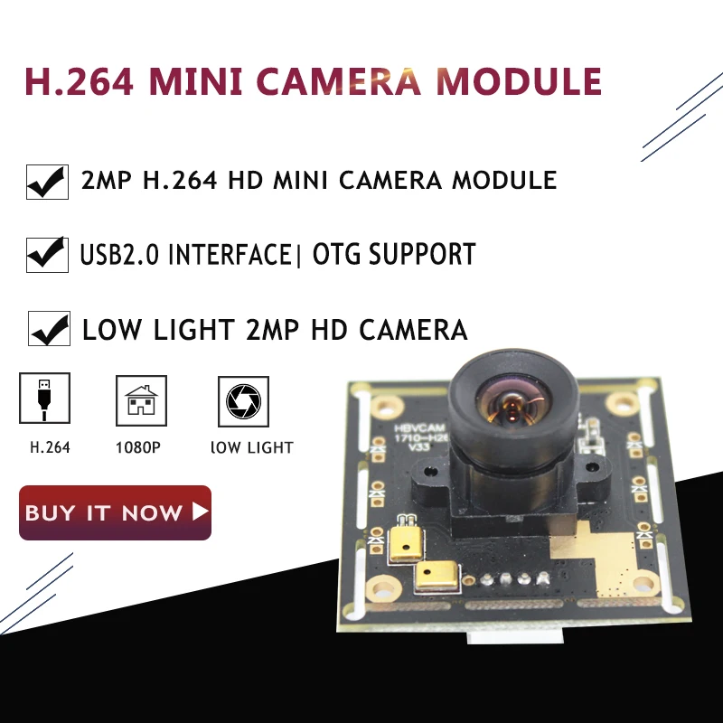 4PIN мини USB2.0 низкой освещенности H264 CMOS камера модуль сенсор с Mircrophone