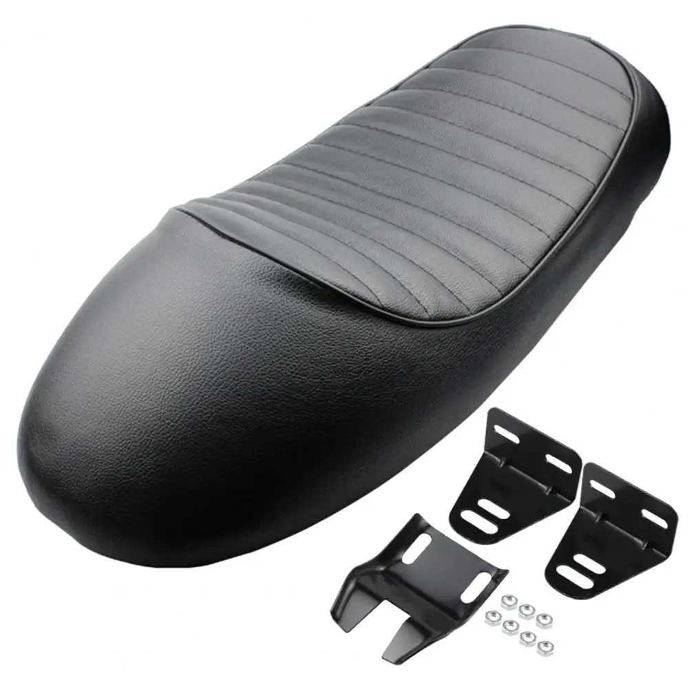 Motorcycle Seat Vintage Black/Brown Hump Brat Wear-Resistant Faux Leather Cafe Racer for Honda CG125 |