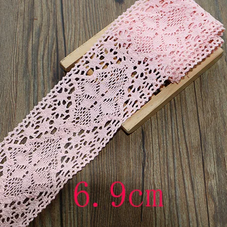 6.9cm 2yard 2 ярда мульти размер розовый вышивка кружева отделка ленты DIY одежды головной убор Свадебная Упаковка ткань материалы - Цвет: 6.9cm 2yard