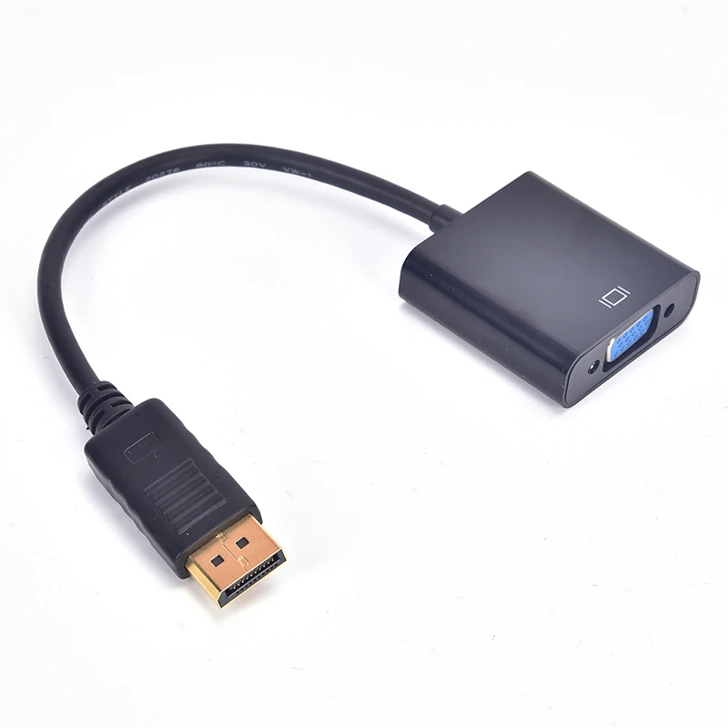 

Переходник DisplayPort (штекер)/VGA (разъем), С кабелем, цвет черный