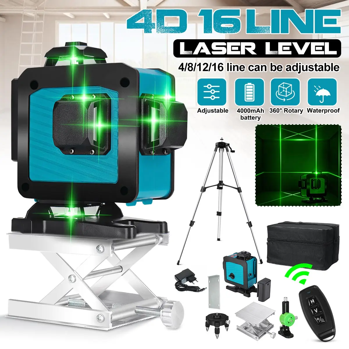 

Новый 16-линейный лазерный уровень 4D 360, горизонтасветильник и вертикальный лазерный уровень с самовыравниванием, Сверхмощный лазерный луч