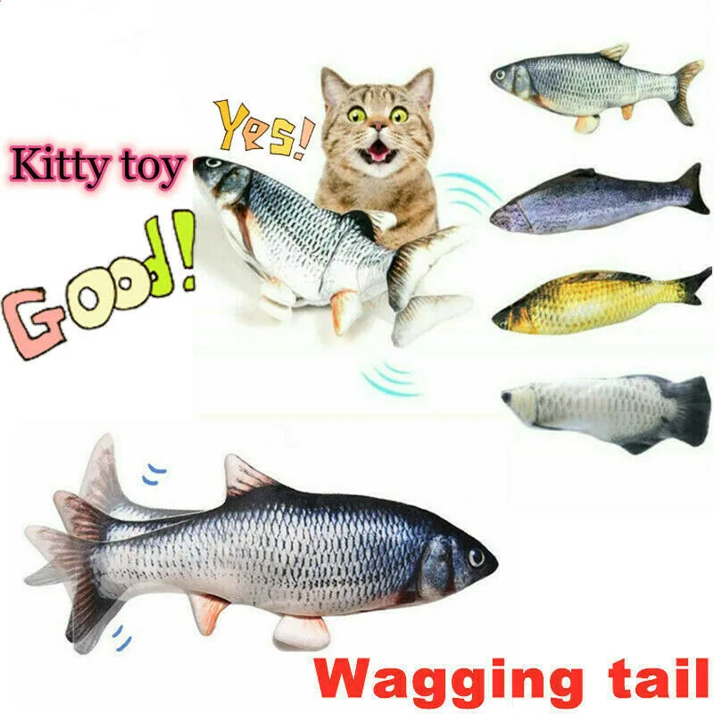 Электрическая игрушка-кошка игрушки для домашних животных движущаяся рыба