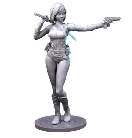 

1/24 75mm 1/18 100mm Resin Model Female Girl Warrior Figure Unpainted No Color RW-369