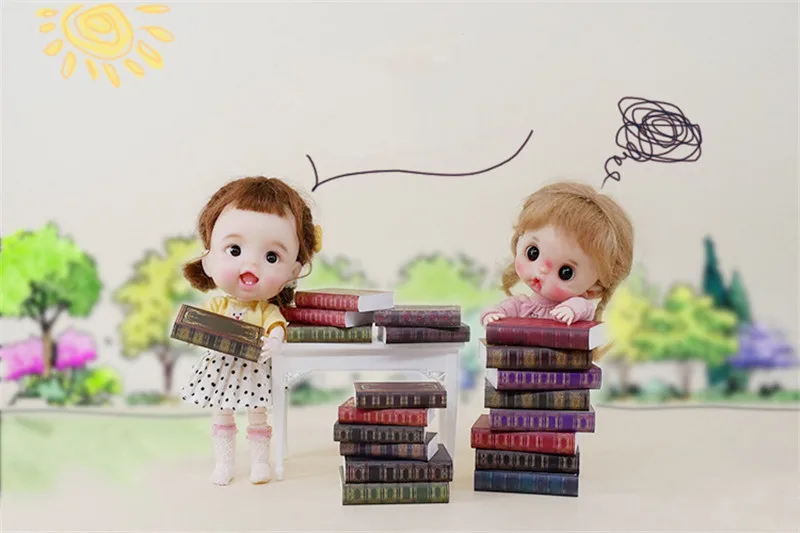 1/6 1/12 куклы миниатюрная книжка мебель Игрушки для кукольного домика ролевые игры, Обучающие игрушки, детская одежда для девочек Подарки Мини-книги 10 шт./упак