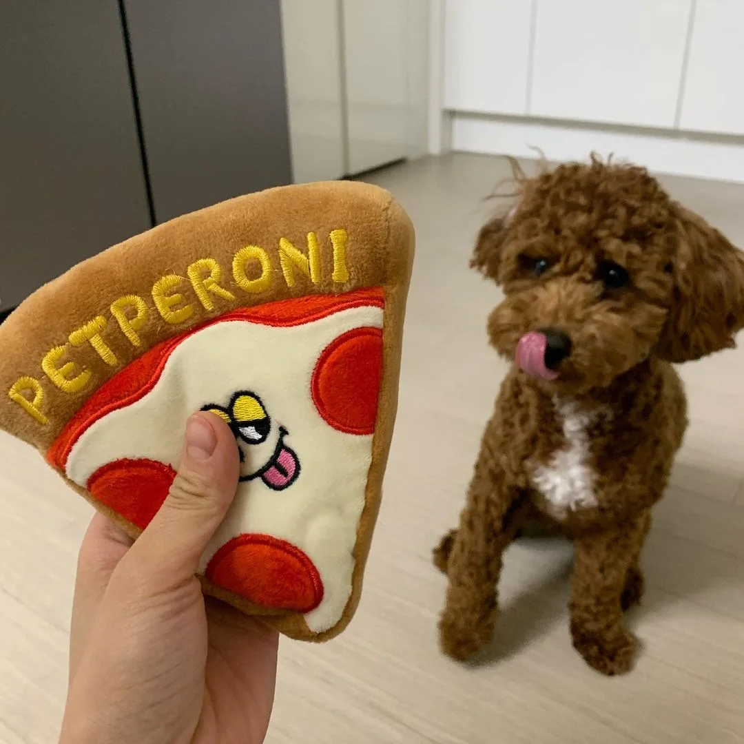 

Plush simulation pizza toy sound cute pet BB call toy pet sound toy