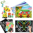 11 шт. DIY в разноцветный горошек для первичной мозаика наклейки-пазлы и 3D ЕВА стикеры игры мультфильм животных образовательные игрушки Дети подарок ZXH