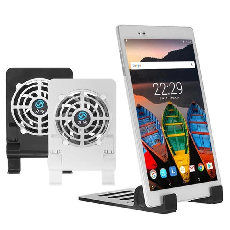 usb desk phone fan quiet cooling pad radiator with foldable stand holder for iphone ipad tablets laptops free global shipping
