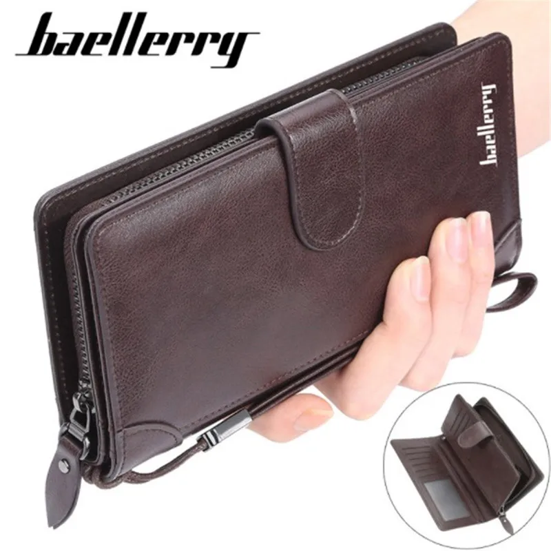 

Baellerry Luxury Men Wallets Long Zipper Large Capacity Top Quality Male Card Holder Multi-function Wallet Male Purse With