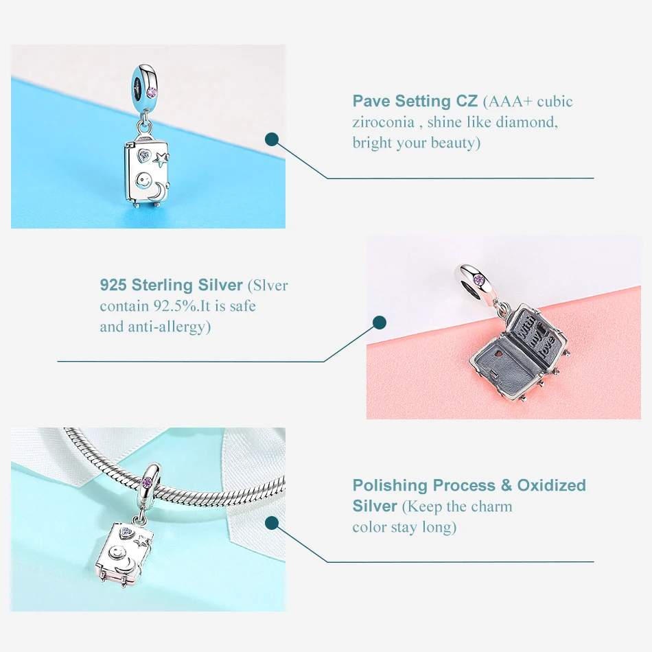 Оригинальное 925 пробы Серебряный Шарм бусины Семья дом Эйфелева башня Камера