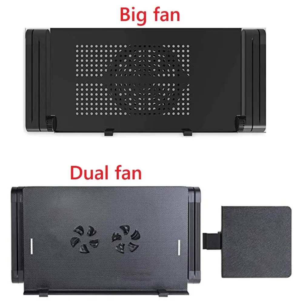 

Aluminum Alloy Laptop Table Folding Notebook Desktop Stand With Cooling Fan Dual Fans Bed Laptop Tray Desk Bed Office Study Desk