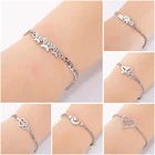 Браслет женский из нержавеющей стали, с сердечком, слоном, бабочкой