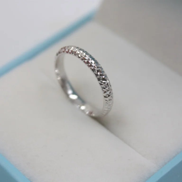White Gold 18k однотонное Золотое кольцо для женщин и девушек, блестящая Звезда, кольцо из настоящего розового золота, резное кольцо на удачу, размер США 7 и 8, лучший подарок, кольцо, ювелирное изделие - Цвет камня: White Gold