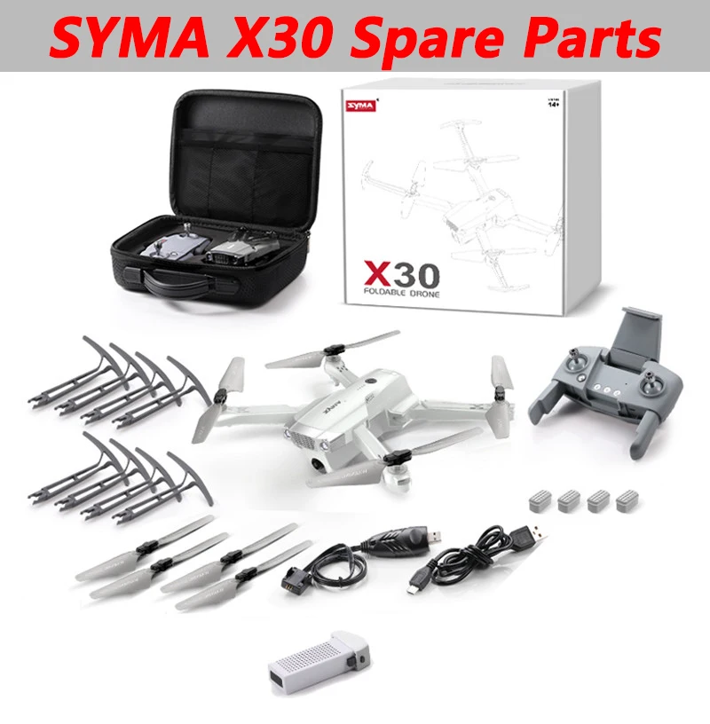 

SYMA RC Airplane X30 Large Dual Camera Foldable Drone Spare Parts Propeller Protector Frame Battery Charger Controller Foot Pad