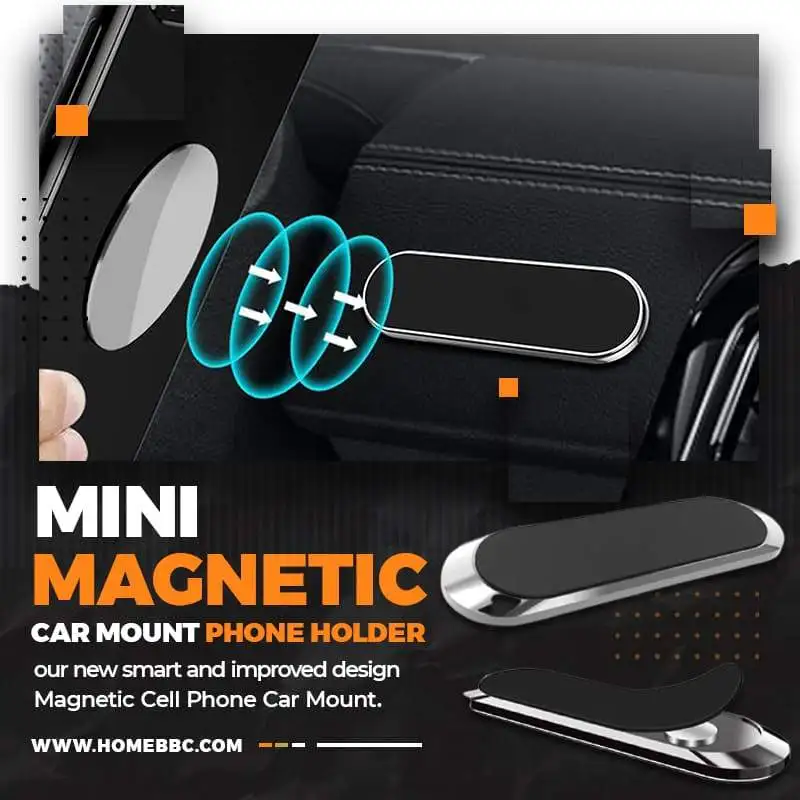 

Mini Magnetic Car Mount Phone Holder Magnetic Car Phone Holder Rotatable Strip Shape Stand Metal Strong Magnet GPS Car Mount