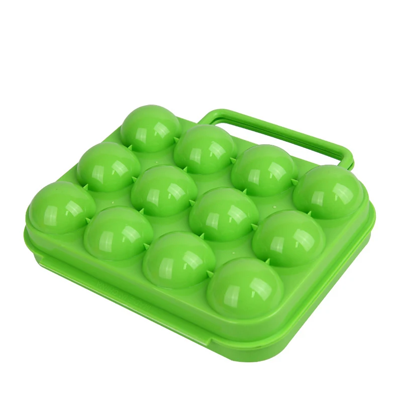 Green 12 Пластиковый ящик для хранения, складной держатель для яиц на 12 лет, контейнер для хранения на открытом воздухе, для кемпинга, для пикника, чехол для хранения с ручкой - Цвет: Green 12
