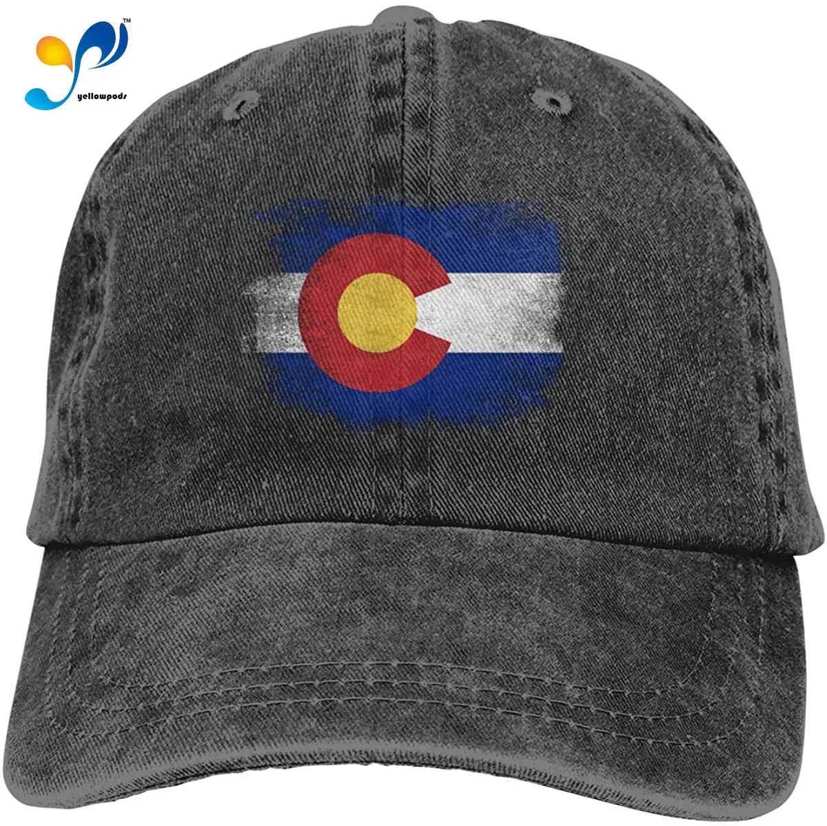 

Retro Colorado State Flag Cap Adjustable Denim Hat Baseball Cap Dad Hat