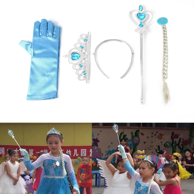 С изображением Эльзы из мультфильма Холодное сердце Анны тиара принцессы парик с