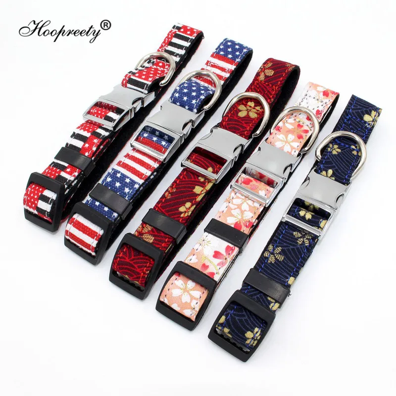 Ошейник в японском стиле для маленьких средних собак персонализированный