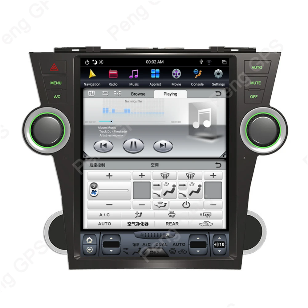 6 ядерный Android 8,1 Tesla стиль автомобиля радио forToyota Highlander 2009-2013 gps-навигация, dvd-плеер сенсорный экран монитор 4H видео
