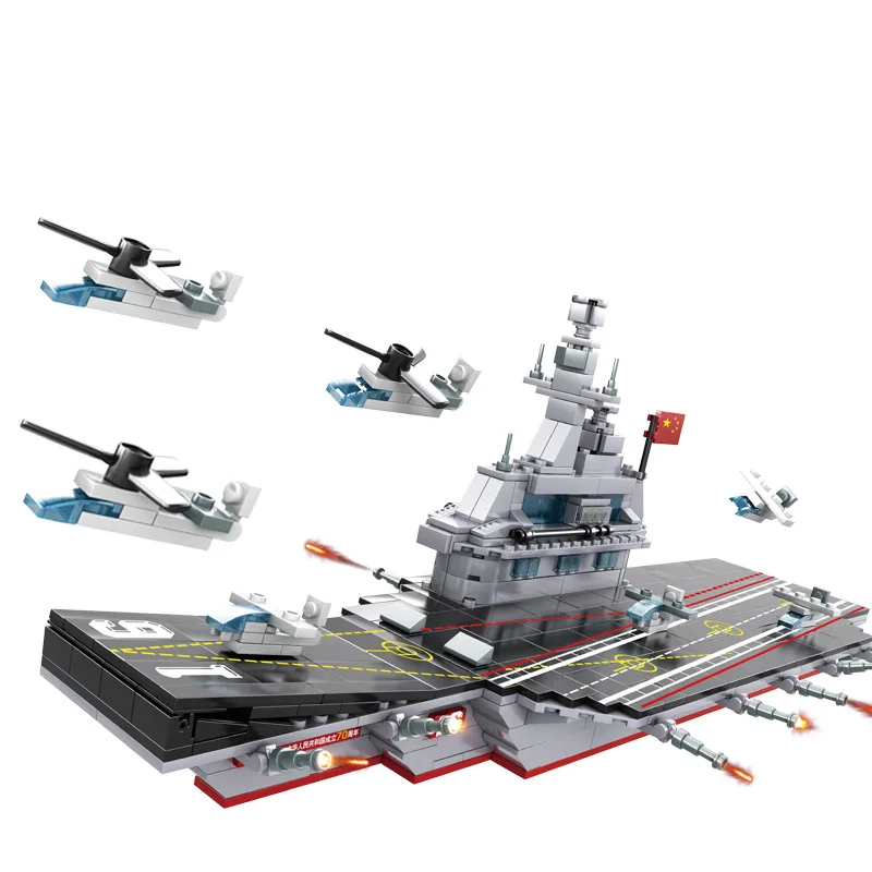

735Pcs Educational Building Blocks Toys For Kids 6+ DIY Brithday Present K033 Aircraft Carrier Model Small Bricks Holiday Gift