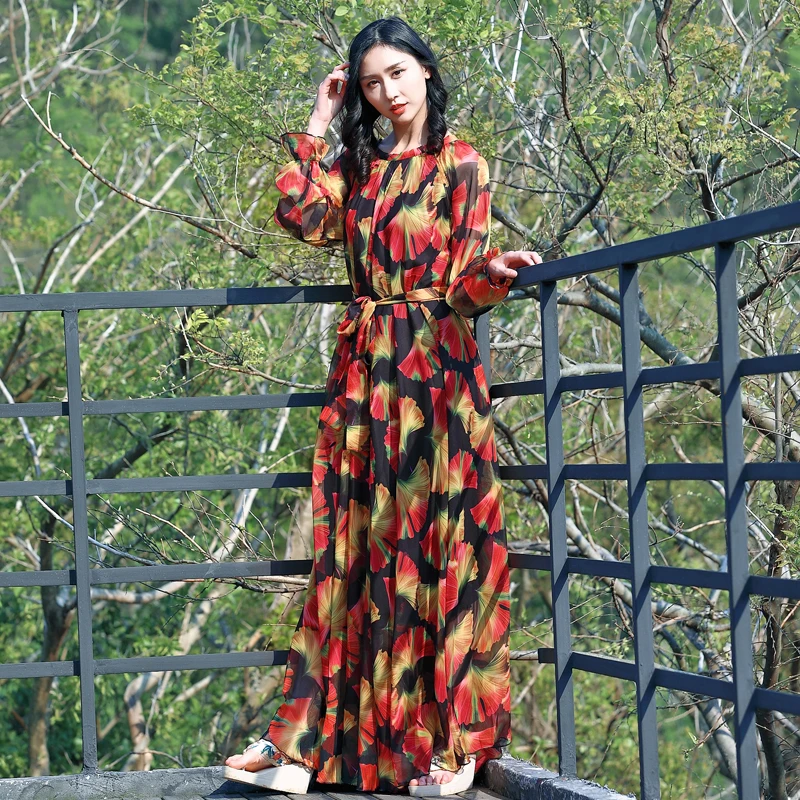 Модные подиумные платья с длинным рукавом Женские Элегантные вечерние