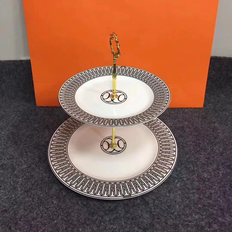 Керамическая двухслойная стойка для кухни гостиной десертов свадебные подарки