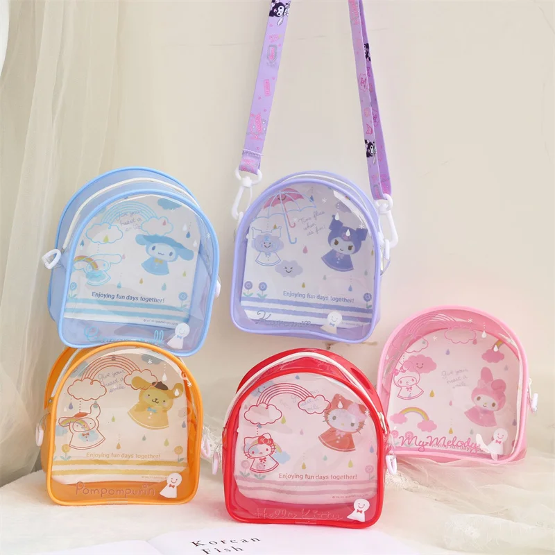 Kawaii Sanriod аниме периферийный плащ-рюкзак серия Mymelody Kuromi Kitty Cinnamoroll Pvc болевая сумка