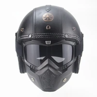 e commerce helmet manual personality retro protective helmet electric motorcycle 3 4 leather half helmet turtle king