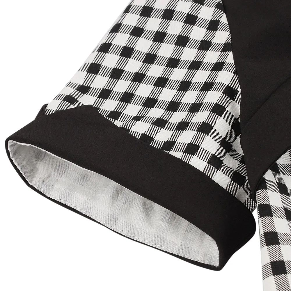 Винтажное платье Хепберн размера плюс милое с коротким рукавом и высокой талией