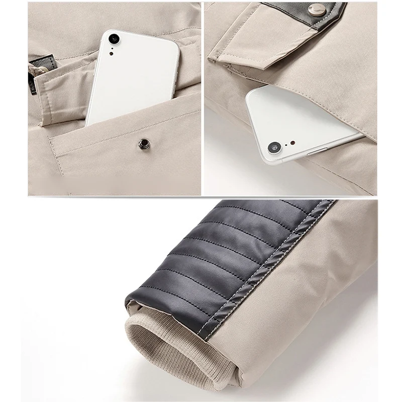 

Men's Coat White Plush Coat Winter Cotton Coat Hooded Warm Outwear with Zipper PR Sale