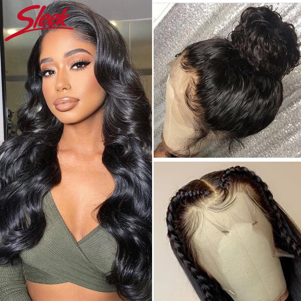 Sleek T Part Lace Wig Body Wave Lace Front Wig Body Wave Human Hair Wigs Brazilian Pre-plucked 360 Lace Frontal Human Hair Wigs