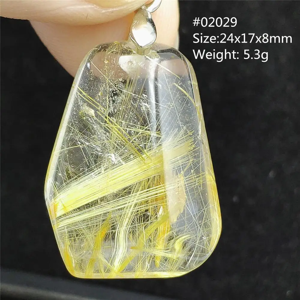 Золотая рутилированная кварцевая подвеска в виде капли воды из богатого камня