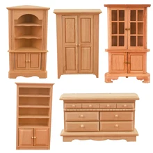 1/12 Dollhouse Accessories Wardrobe Bookcase Furniture Model Wooden Triangular Cabinet Photography Props