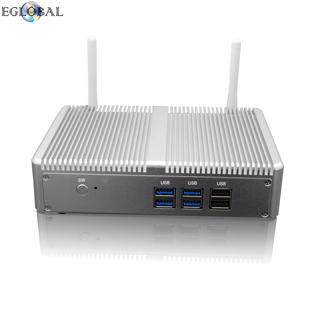 Безвентиляторный мини-ПК Eglobal Celeron N3150 Pentium N3700 настольный компьютер с двумя