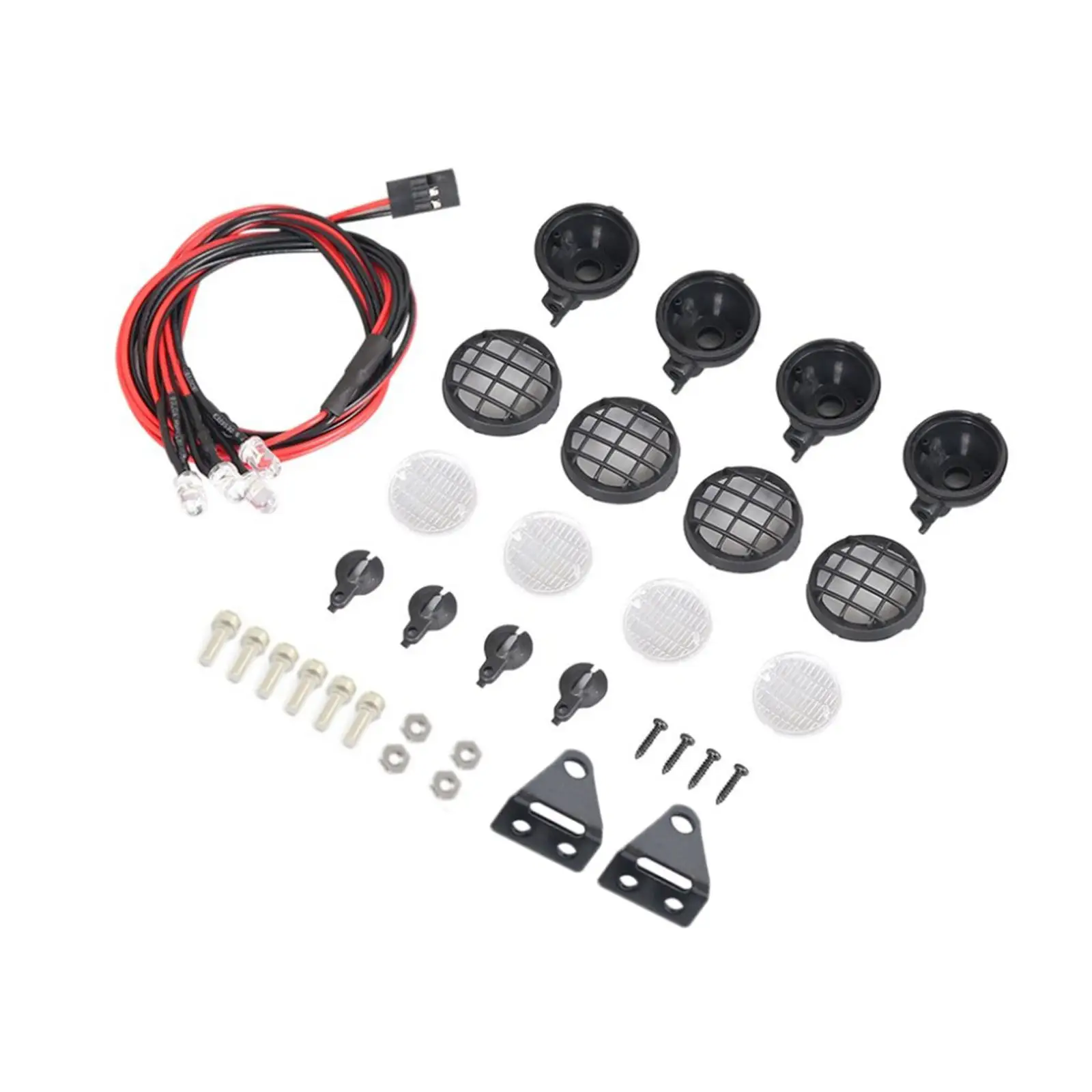 

4Led Bright Metal Roof Lamp for Axial SCX24 AXI90081 Car Buggy Accessories