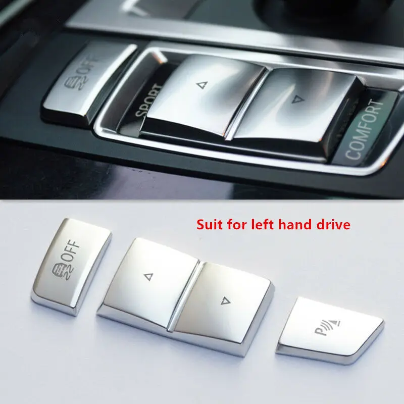 

1 Set Cover Trim Chrome Buttons Car Gear Shift Decorative Silver F10 F07